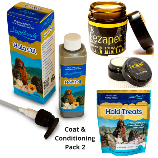 Coat conditioning pack with hoki oil